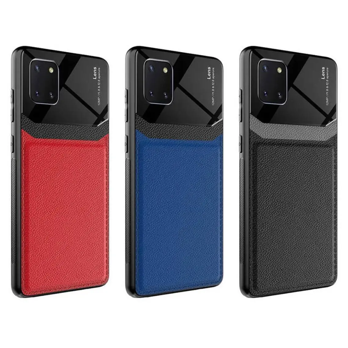 wowacs Samsung Galaxy A81 (Note 10 Lite) Uyumlu Kılıf Deri Görünümlü Tpu Sert Malzeme Kapak Kılıf