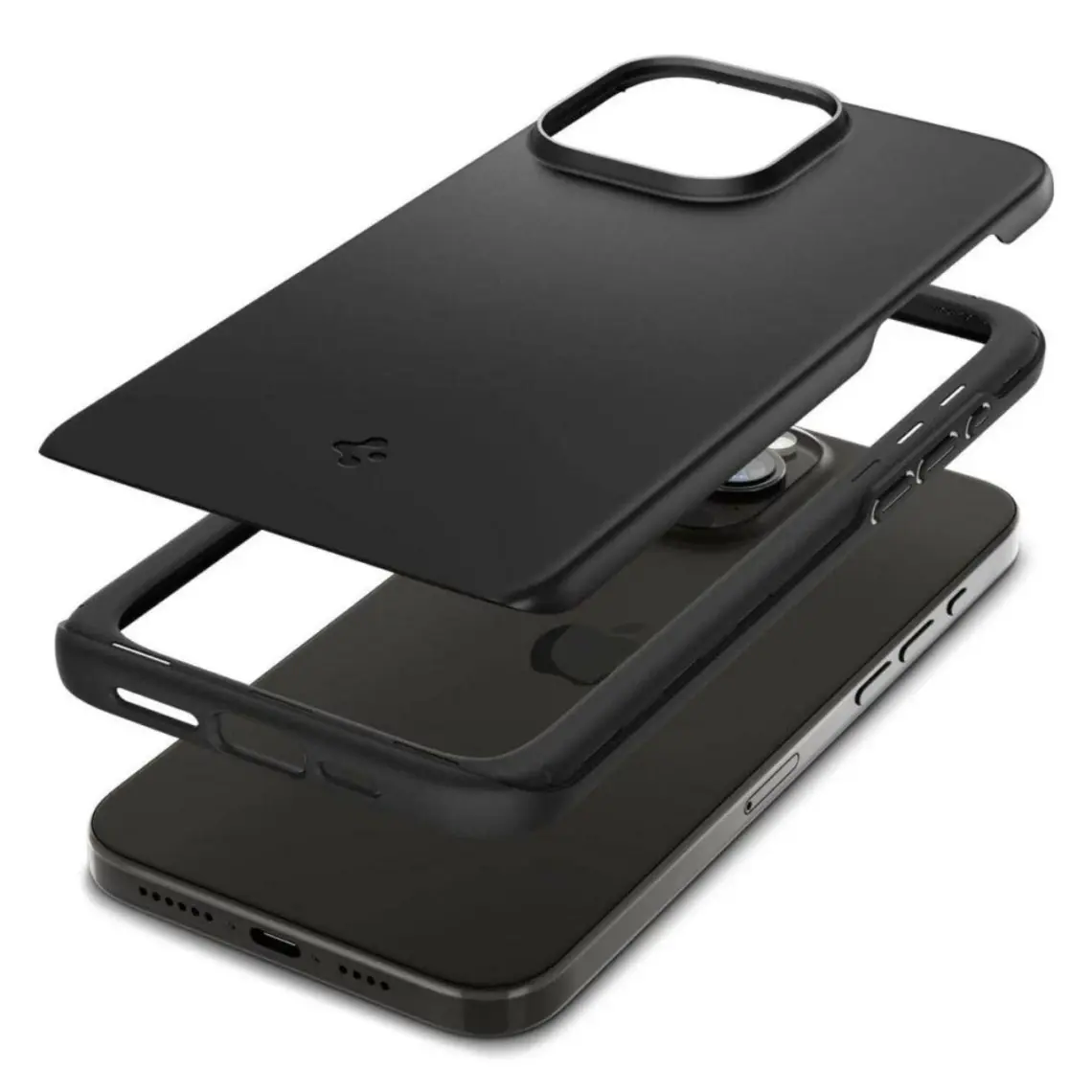 Spigen iPhone 15 Pro Kılıf Thin Fit Black - ACS06686