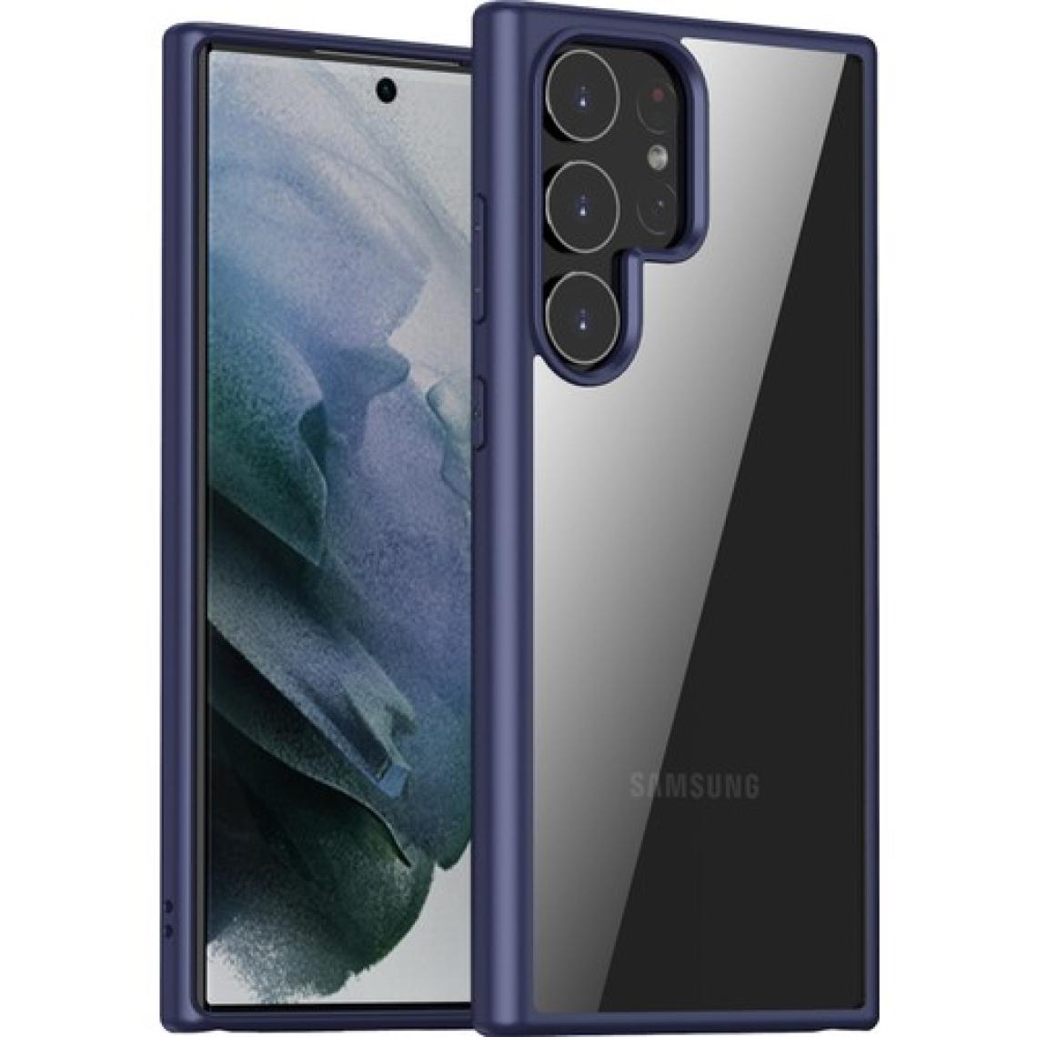 CoverZone Galaxy S23 Ultra ile Uyumlu Kılıf Kenar Renkli Arkası Şeffaf  Kamera Koruma Impact Protectıon Kılıf