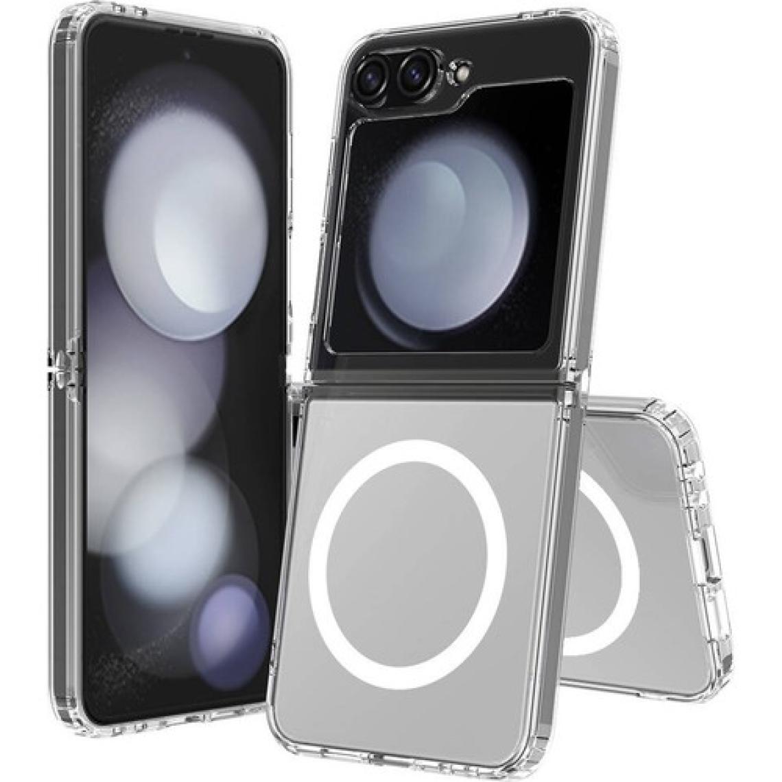 Wowacs Samsung Galaxy Z Flip 6 Uyumlu Kılıf Wireless Şarj Özellikli Magsafe Şeffaf Telefon Kılıfı Kapak
