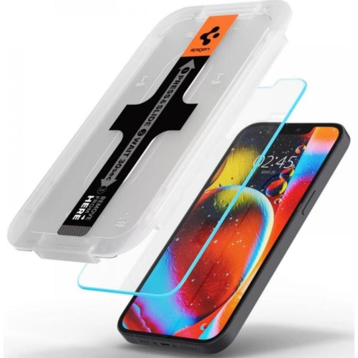 Spigen iPhone 13 mini Cam Ekran Koruyucu Kolay Kurulum GLAS.tR EZ Fit Slim HD (2 Adet) - AGL03396