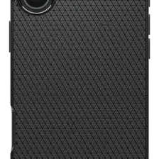Spigen iPhone 16 Plus ince Kılıf Liquid Air Hava Kanalı Teknolojisi™ Askeri Sınıf Koruma Matte Black Dokulu Yüzey Kapak - ACS08066