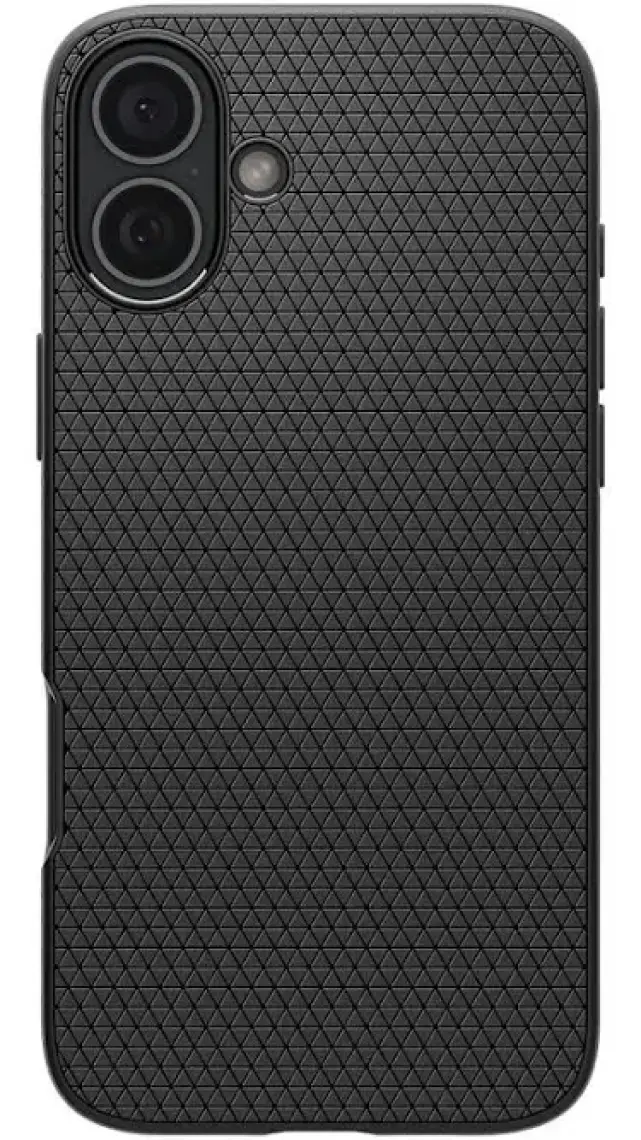 Spigen iPhone 16 Plus ince Kılıf Liquid Air Hava Kanalı Teknolojisi™ Askeri Sınıf Koruma Matte Black Dokulu Yüzey Kapak - ACS08066