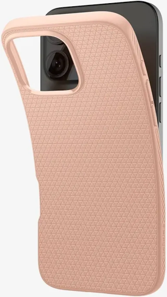 Spigen iPhone 16 Plus ince Kılıf Liquid Air Hava Kanalı Teknolojisi™ Askeri Sınıf Koruma Matte Black Dokulu Yüzey Kapak - ACS08066
