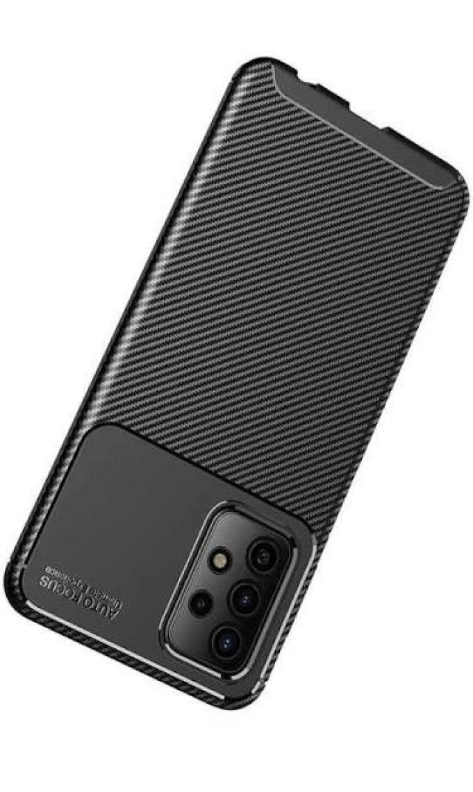 Case 4U A52 Uyumlu Kılıf Rugged Armor Karbon Desenli Lüx Negro Silikon Arka Kapak Lacivert