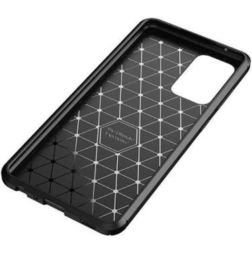 Case 4U A52 Uyumlu Kılıf Rugged Armor Karbon Desenli Lüx Negro Silikon Arka Kapak Lacivert