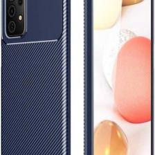 Case 4U A52 Uyumlu Kılıf Rugged Armor Karbon Desenli Lüx Negro Silikon Arka Kapak Lacivert