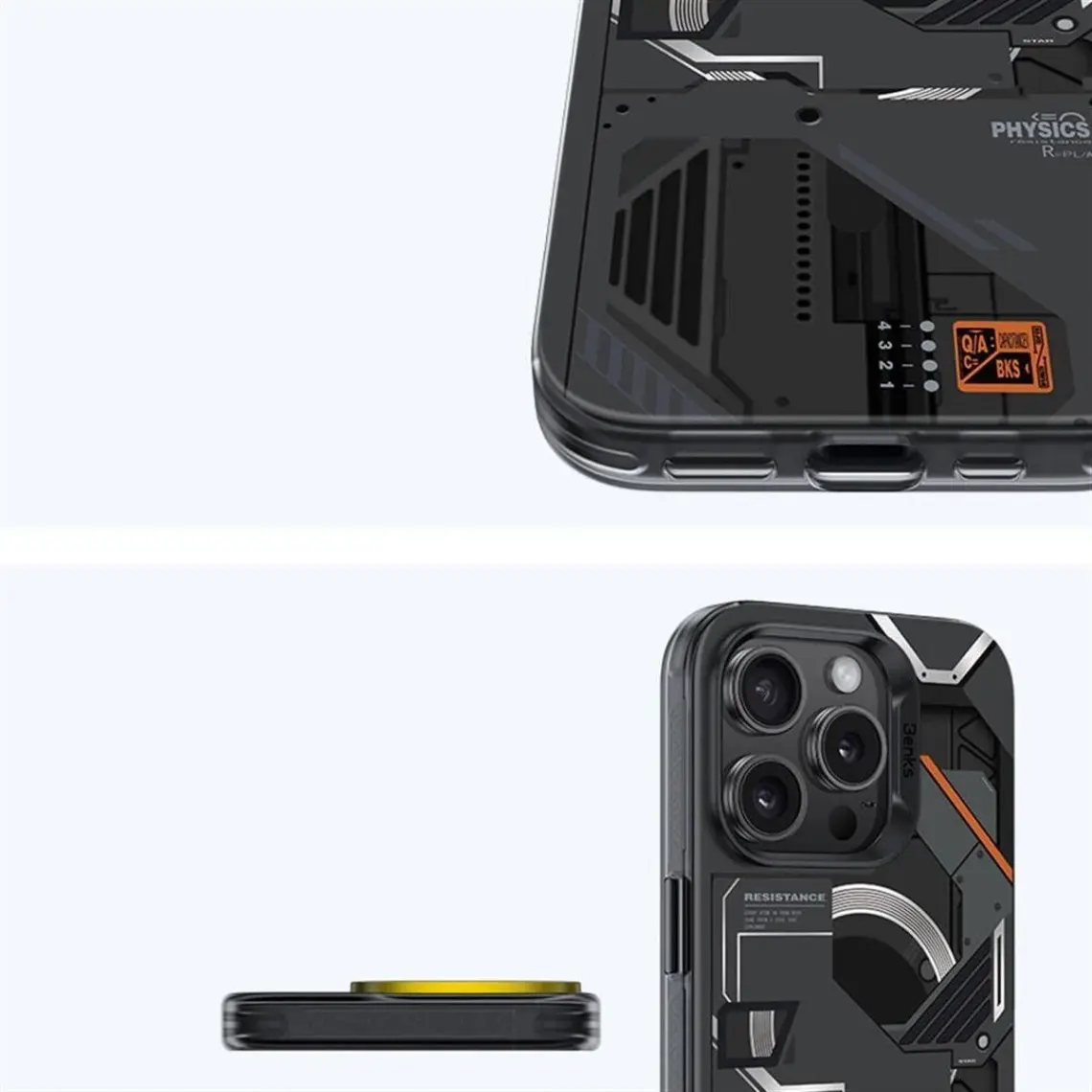 Benks iPhone 16 Pro Uyumlu Kılıf Magsafe Şarj Özellikli Mekanik Tasarımlı  Perspective Serisi Beyaz