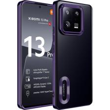 Xiaomi Mi 13 Pro 5G Kılıf Kamera Lens Korumalı Logo Gösteren Parlak Kenarlı Kapak (Omega)
