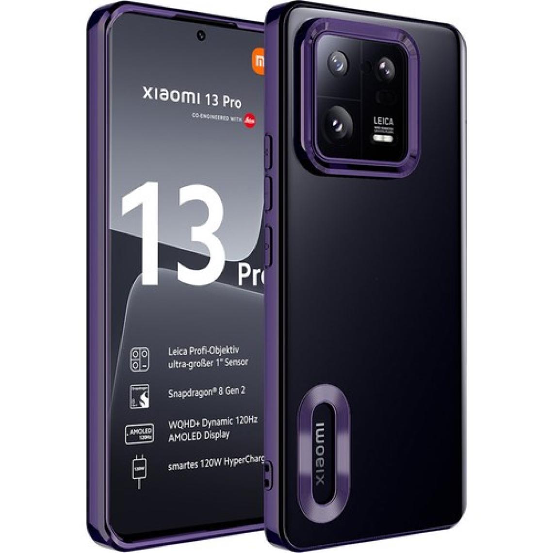 Xiaomi Mi 13 Pro 5G Kılıf Kamera Lens Korumalı Logo Gösteren Parlak Kenarlı Kapak (Omega)