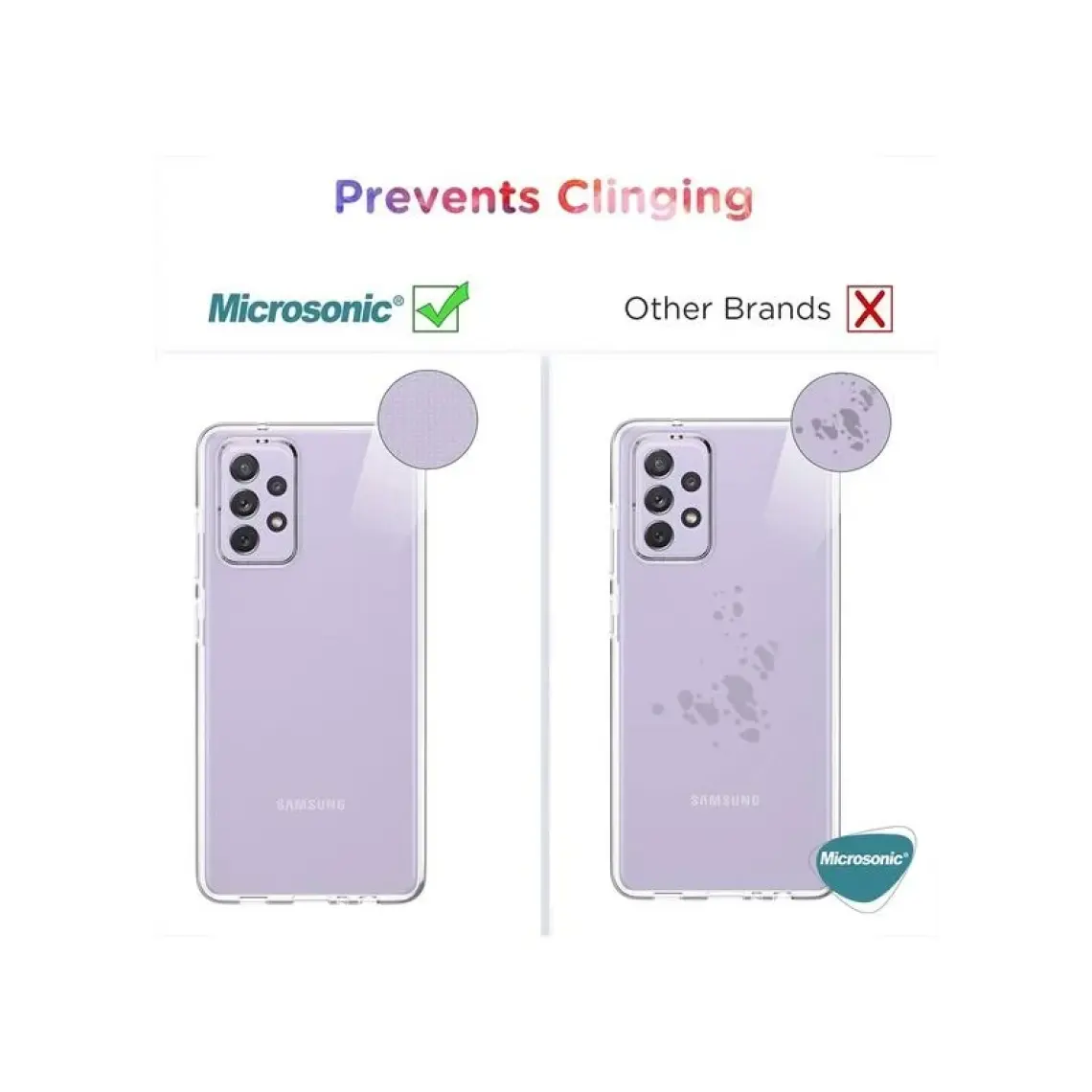Microsonic Samsung Galaxy A52 Kılıf Transparent Soft Beyaz