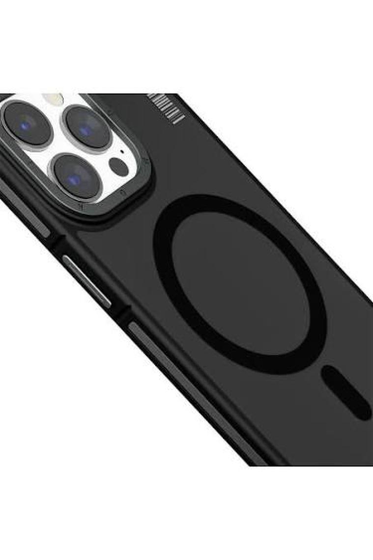 YoungKit iPhone 15 Pro Max Uyumlu Kılıf Magsafe Şarj Özellikli Youngkit Rock Sand Serisi Kapak Siyah
