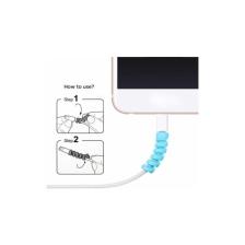 Hiqonic Spiral Kablo Koruyucu 4'lü Silikon Set Şarj ve Kulaklık Kablosu Koruyucu Şarz Aksesuarı