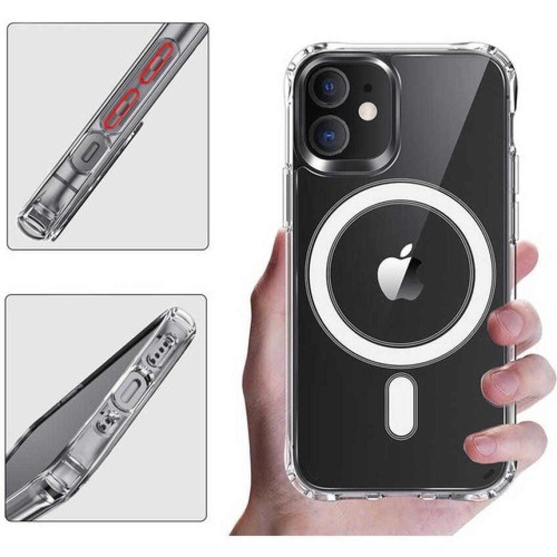 Wowacs Apple iPhone 12 Uyumlu Kılıf Wireless Şarj Destekli Magsafe Şeffaf Telefon Kılıfı
