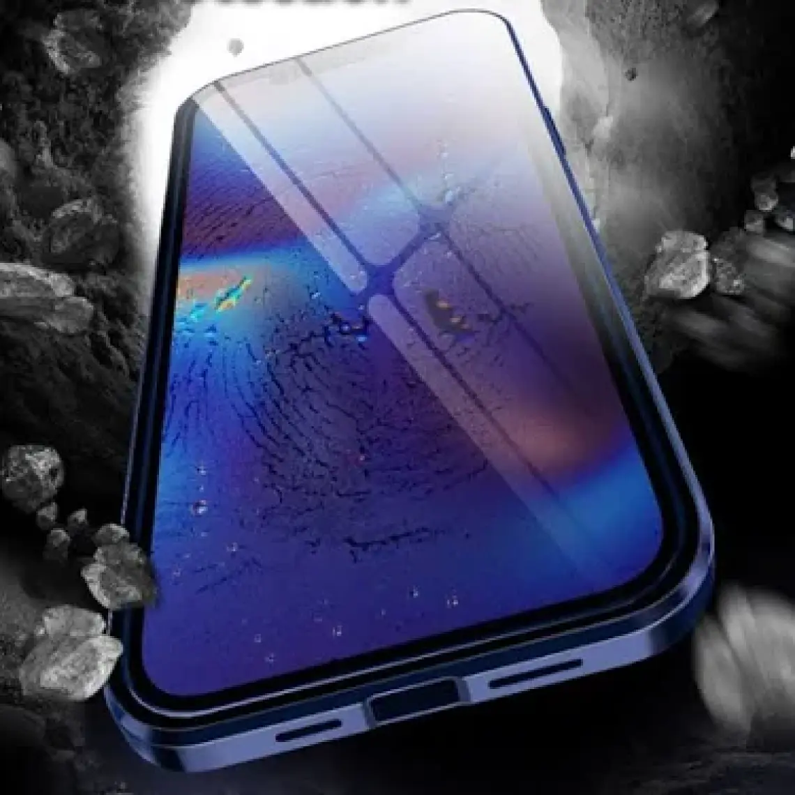 Dux Ducis Apple iPhone 12 Mıknatıslı 360 Derece Ön ve Arka Cam Full Korumalı Manyetik Kılıf AL-33926 Siyah