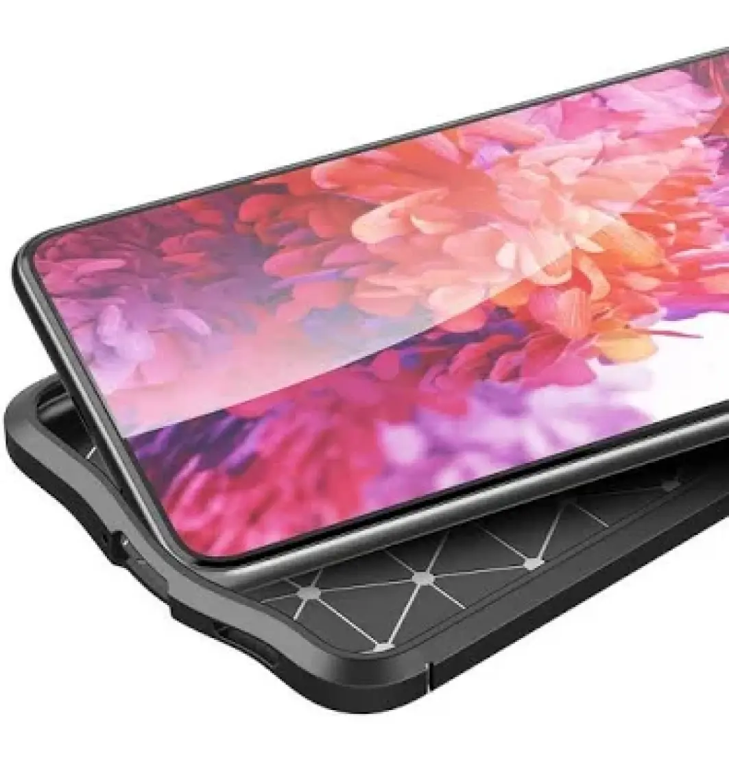 Case 4U S21 Plus Uyumlu Kılıf Rugan Armor Deri Görünümlü Yüksek Kalite Silikon Niss Kırmızı