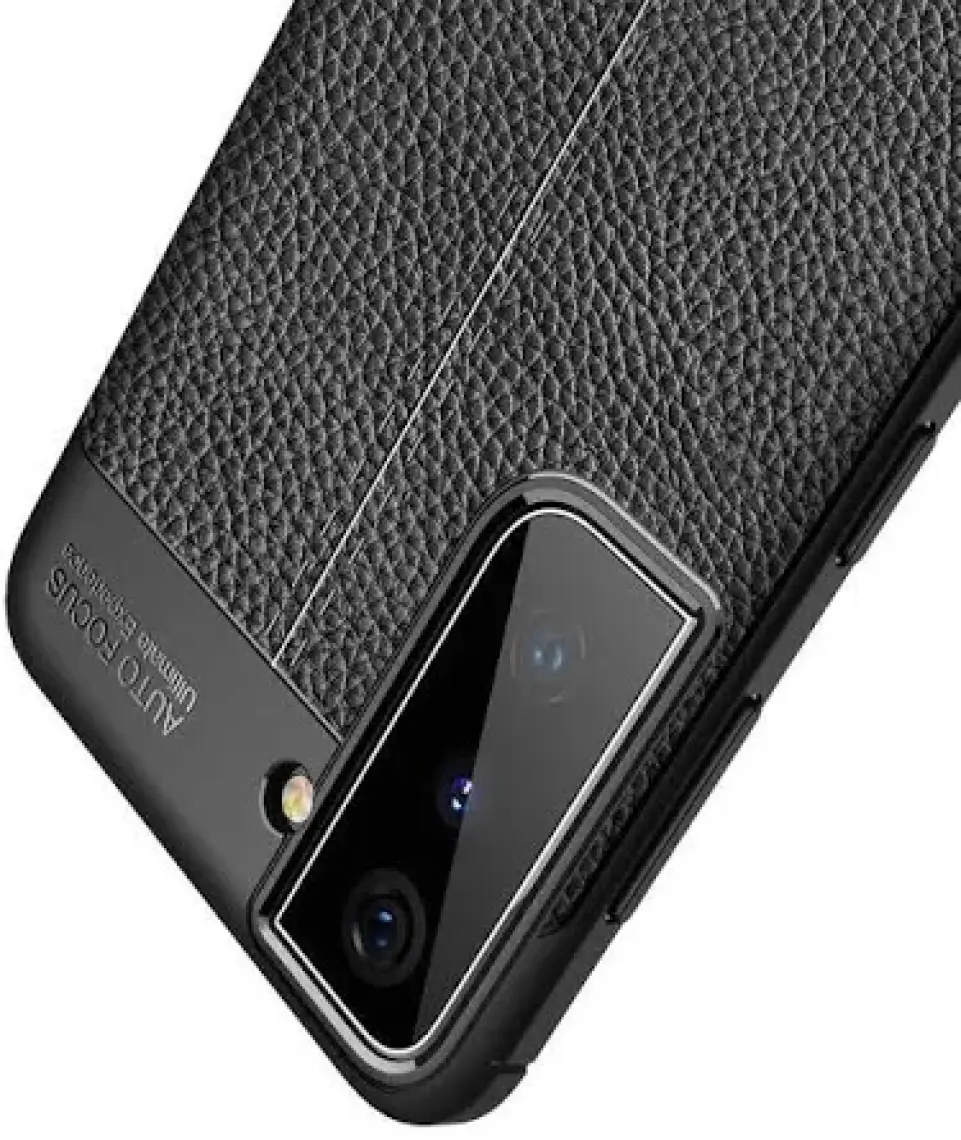 Case 4U S21 Plus Uyumlu Kılıf Rugan Armor Deri Görünümlü Yüksek Kalite Silikon Niss Kırmızı