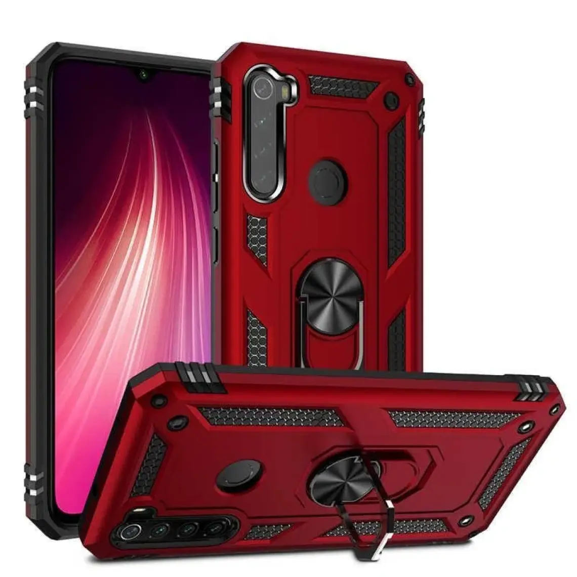 Kvy Xiaomi  Redmi Note 8 Yüzüklü Standlı Vega Kılıf