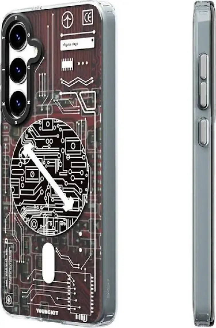 YoungKit Galaxy S24 Plus Uyumlu Kılıf Magsafe Şarj Özellikli Youngkit Technology Serisi Kapak Kırmızı