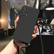 Vivo S21 ile Uyumlu Ipli Boyun Askılı Silikon Kılıf Dulcet Epiphany Kılıf Siyah
