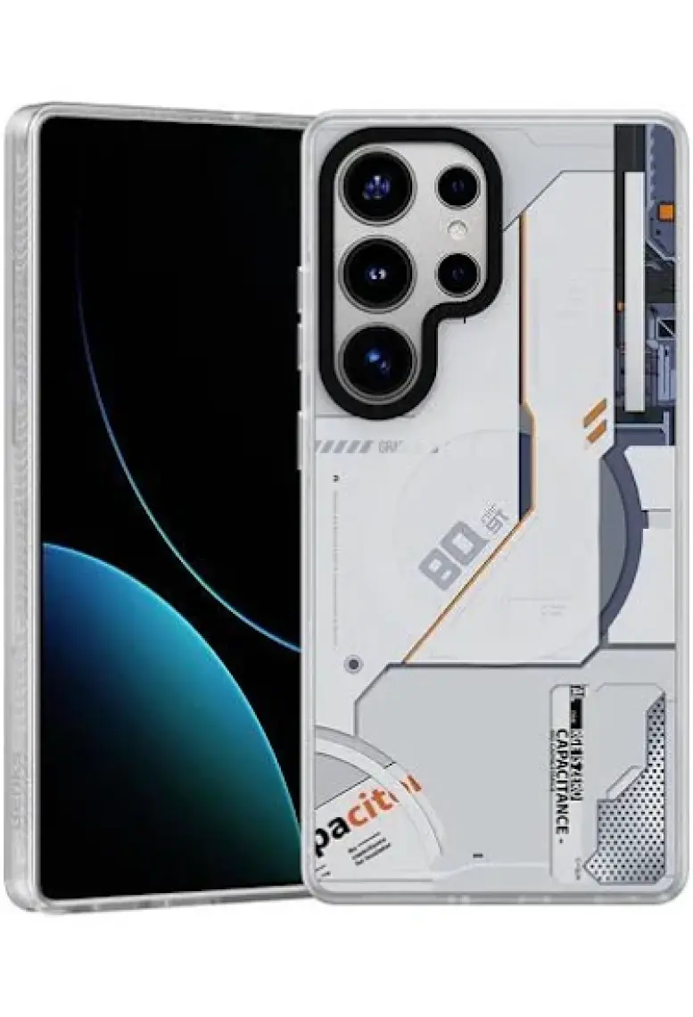 Galaxy S25 Ultra Kılıf Magsafe Şarj Özellikli Benks Dynamic Mecha Serisi Kapak Beyaz