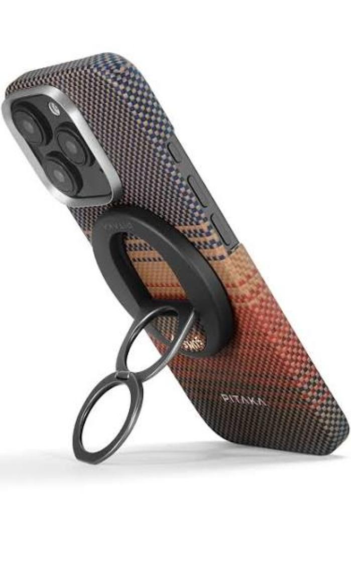 Pitaka Aramid Fiber Sunset Moonrise Serisi Sunset Magez Grip 3 Magnetik Ring Stand Telefon Tutucu