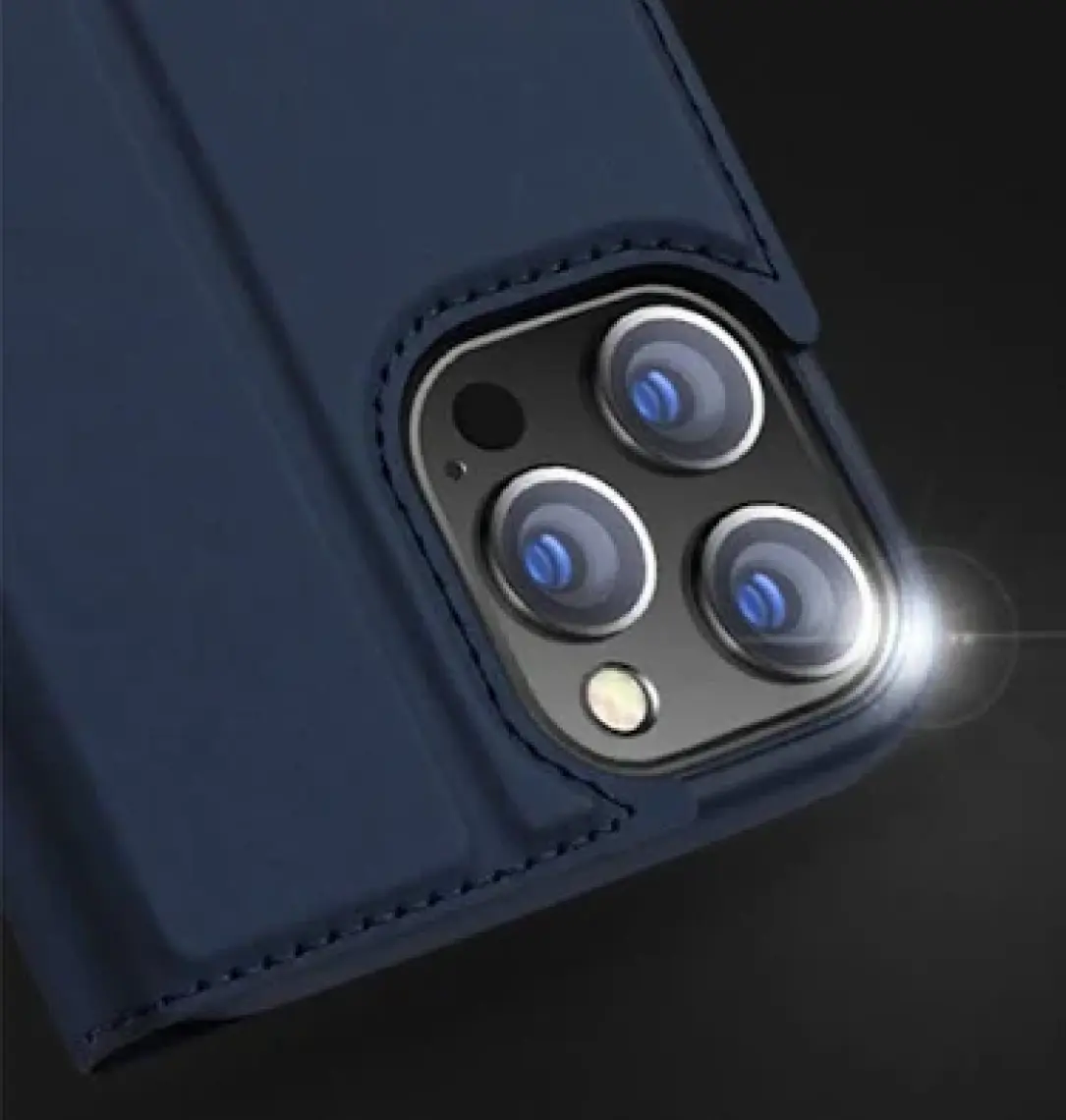 Dux Ducis Apple iPhone 12- 12 Pro Kılıf Kapaklı Flip Cover Kılıf Skin Pro Series Kılıf AL-33940 Lacivert
