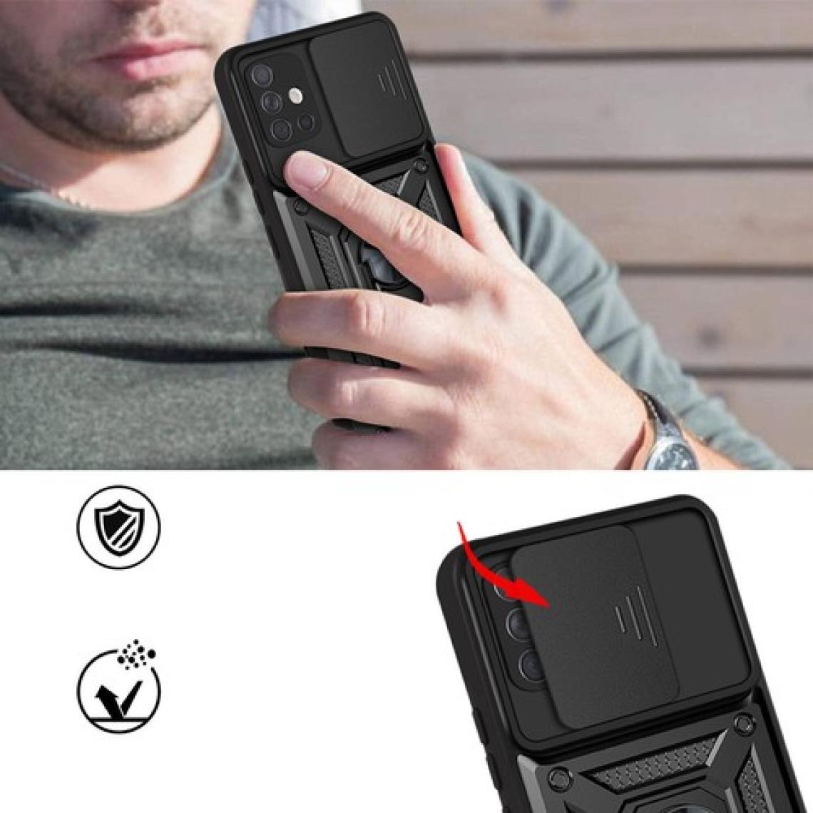Kny Samsung Galaxy S21 Fe Kılıf Ultra Korumalı Yüzüklü Manyetik Sürgülü Vega Kapak