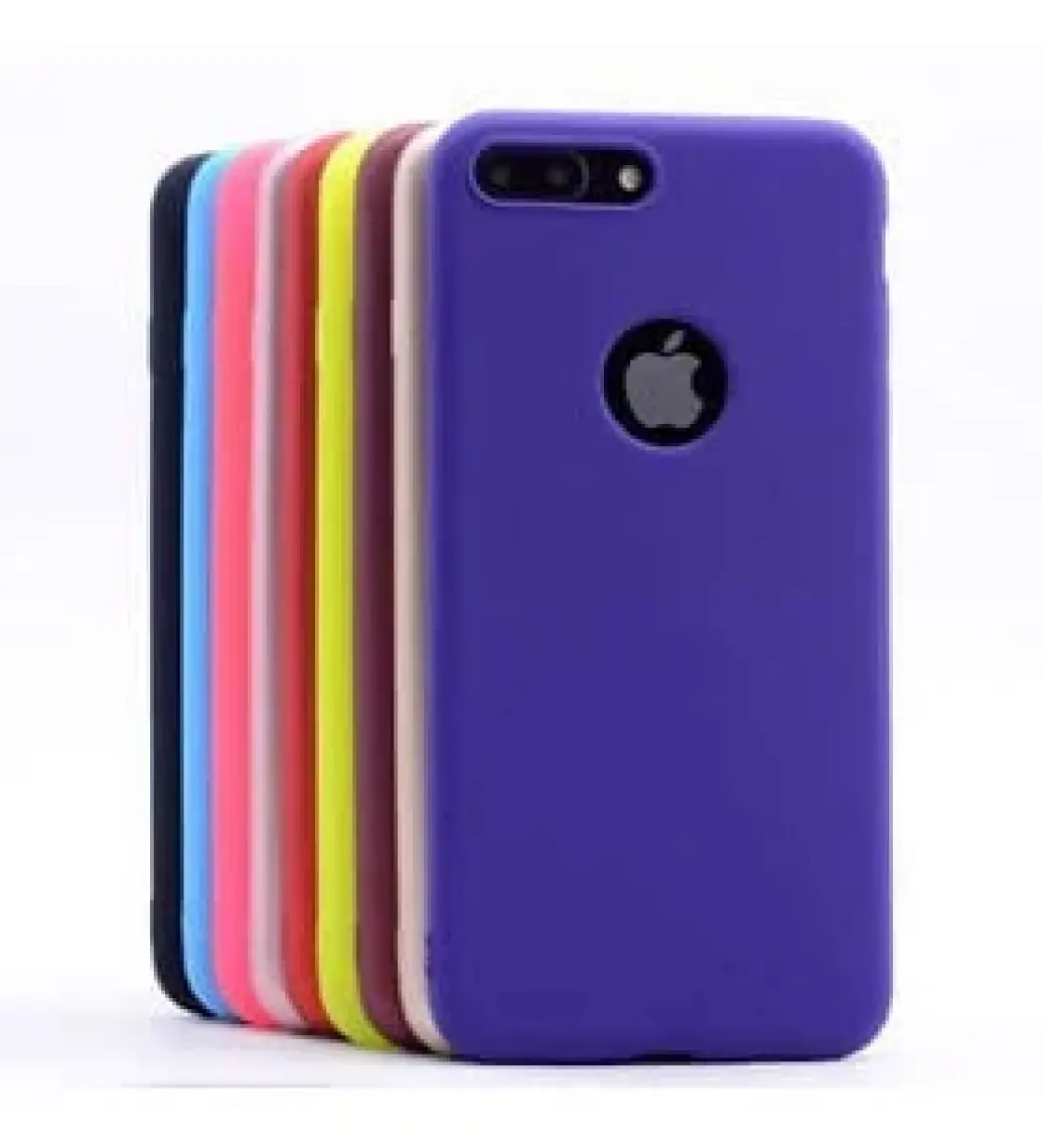 Case 4U Apple iPhone 8 Plus Kılıf Klasik Mat Renkli Yumuşak Premier Silikon Siyah