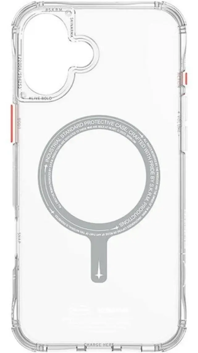 Skinarma iPhone 16 Uyumlu Kılıf Skinarma Şeffaf Airbag Tasarımlı Magsafe Şarj Özellikli Saido Kapak Siyah