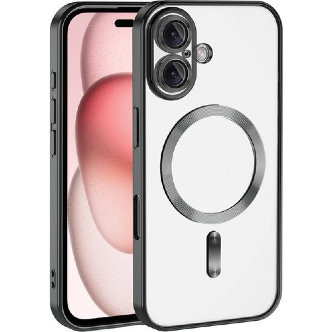 MobaxAksesuar Apple iPhone 16 Plus Kılıf Magsafe Kamera Lensli Korumalı Şeffaf Silikon Kapak