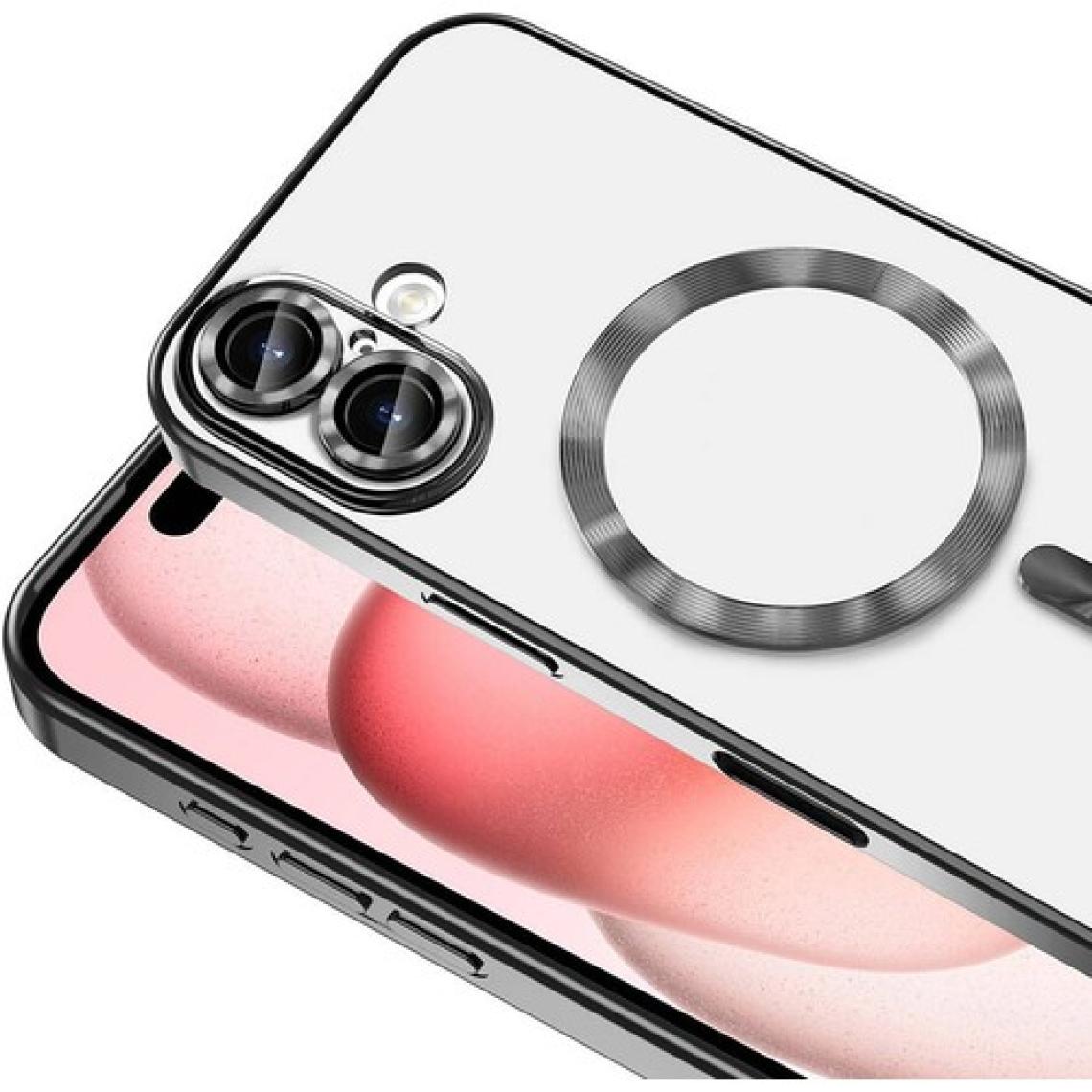 MobaxAksesuar Apple iPhone 16 Plus Kılıf Magsafe Kamera Lensli Korumalı Şeffaf Silikon Kapak