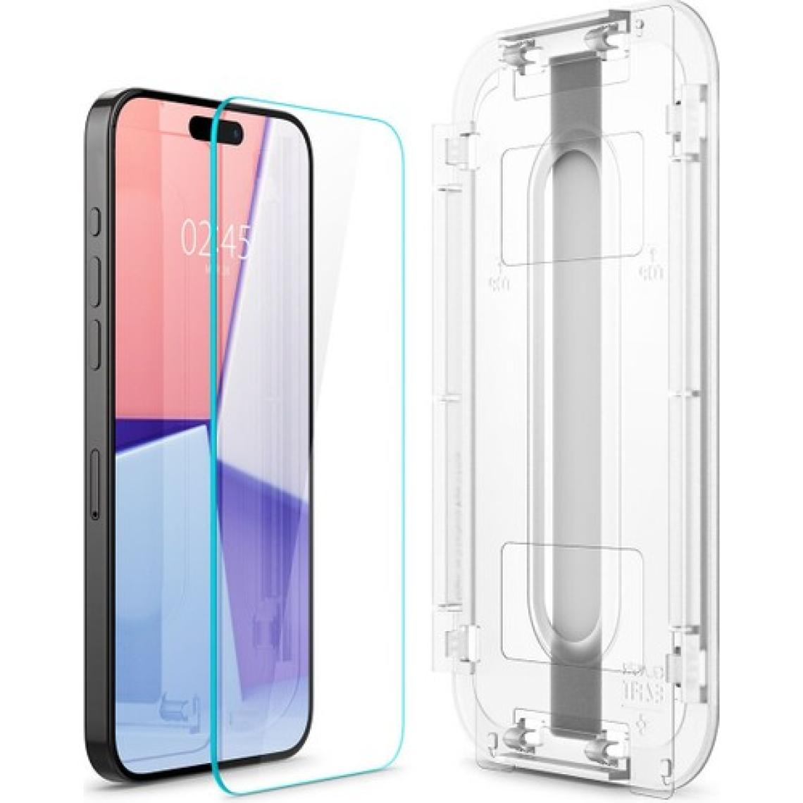 Spigen iPhone 15 Pro Cam Ekran Koruyucu Kolay Kurulum GLAS.tR EZ Fit Slim HD (2 Adet) - AGL06892