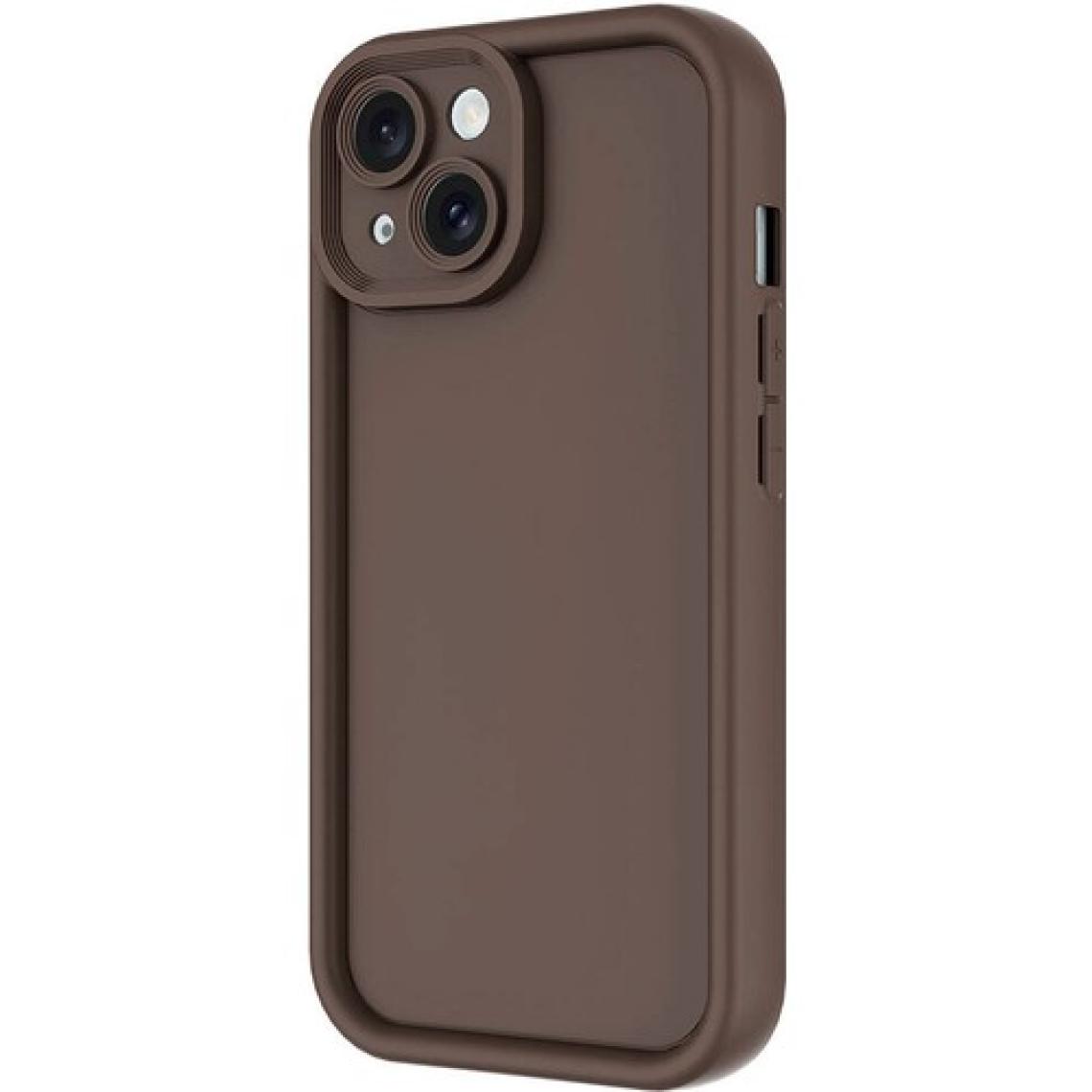 Alan Tech iPhone 14 Uyumlu Alt Kılıf Kamera Korumalı Zore Ananas Kapak-Kahverengi