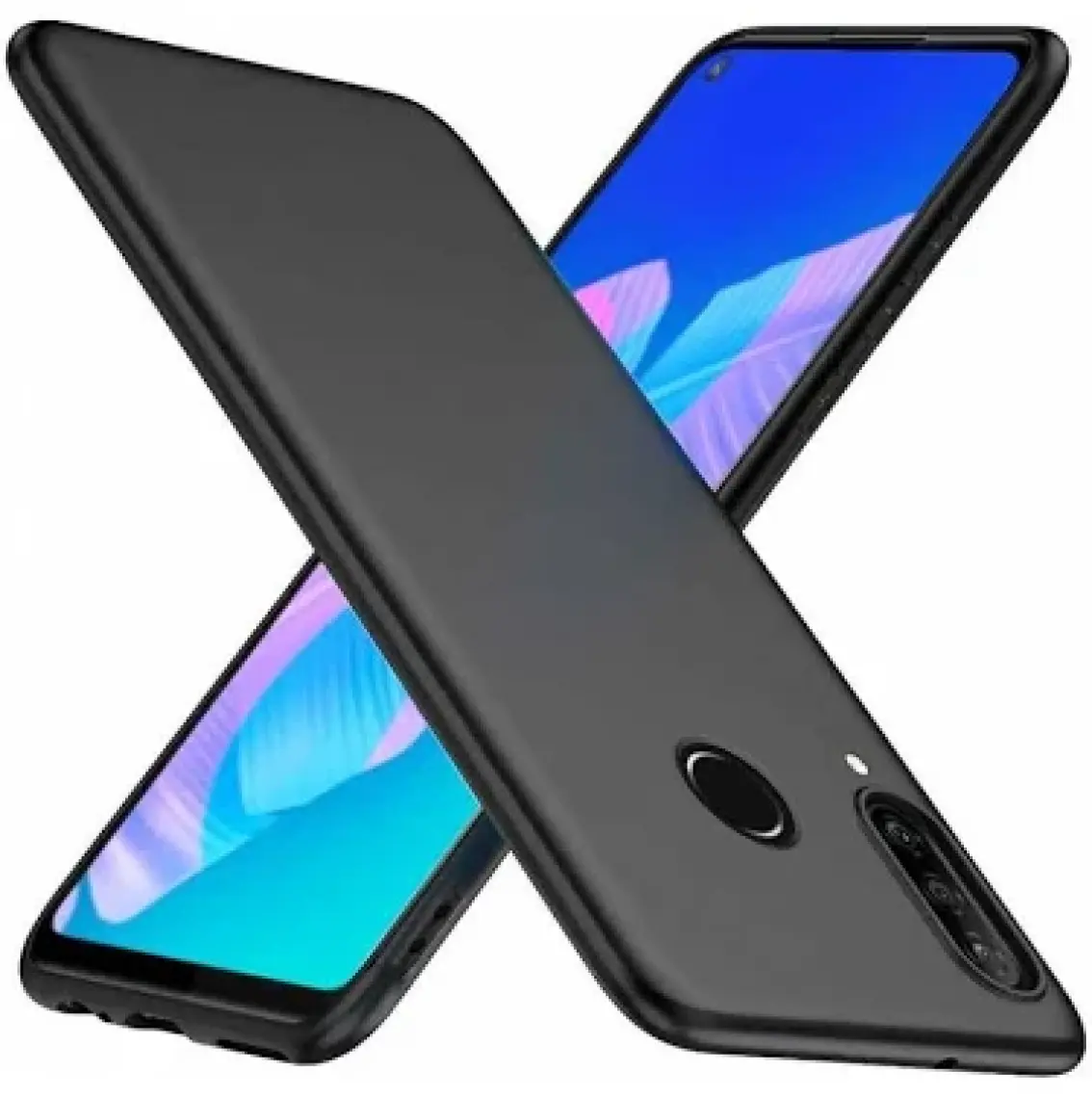 Case 4U Huawei P40 Lite E Kılıf Klasik Mat Renkli Yumuşak Premier Silikon Siyah