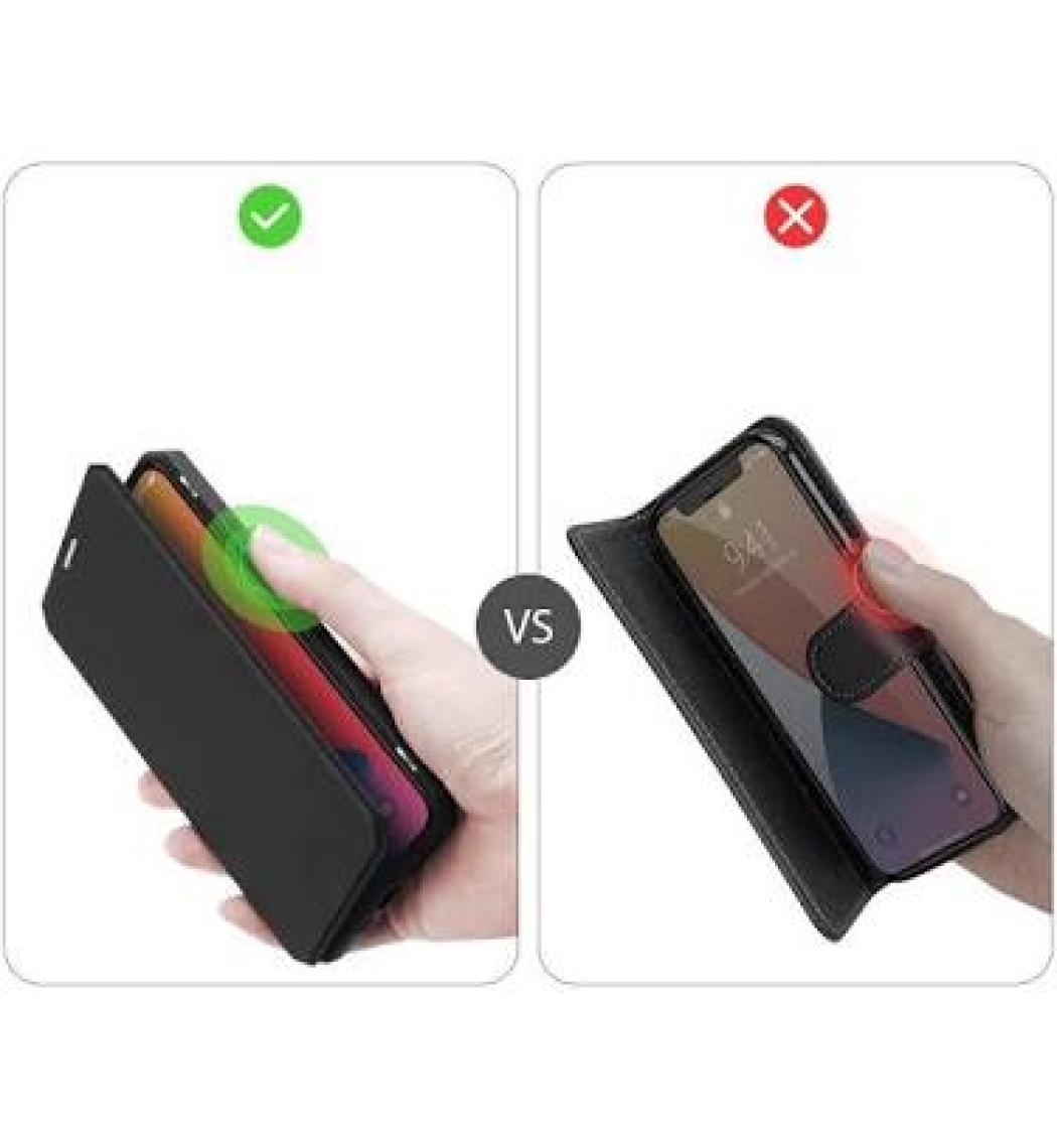 Dux Ducis Apple iPhone 12-12 Pro Kılıf Mıkantıslı Kapaklı  Flip Cover Kılıf Skin x Series Flip Case AL-33931 Siyah