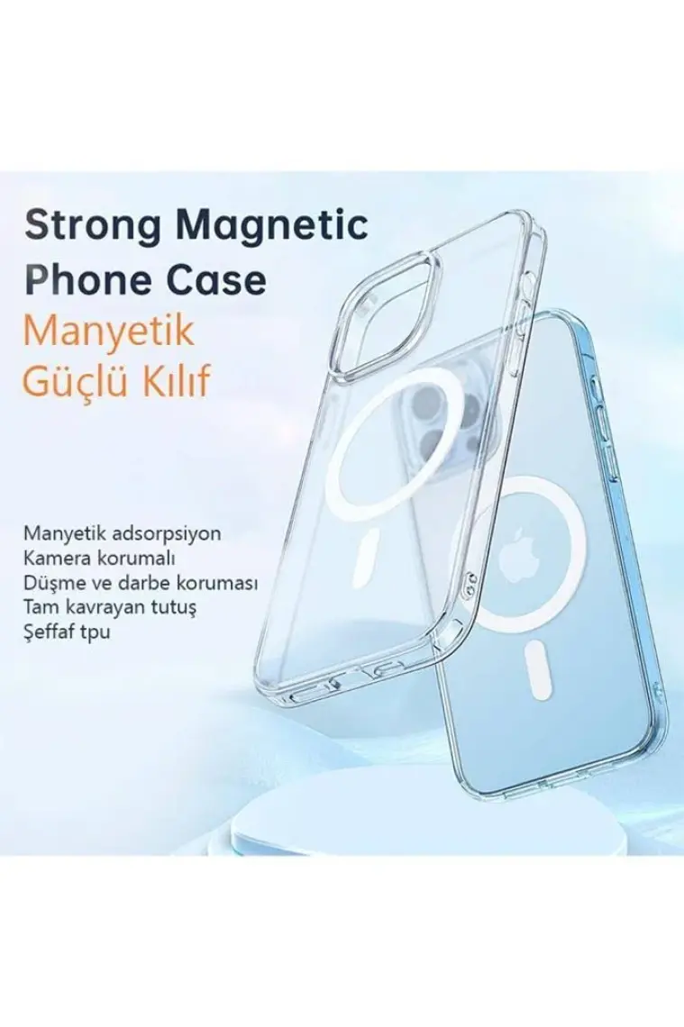 Mcdodo Apple iPhone 14 Pro Max Uyumlu Şeffaf Magsafe Kılıf PC-3093