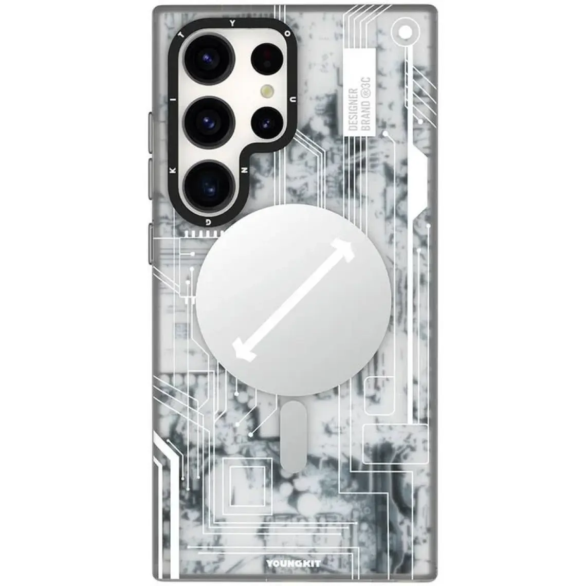 YoungKit Galaxy S24 Ultra Uyumlu Kılıf Magsafe Şarj Özellikli Youngkit Technology Serisi Kapak Kırmızı