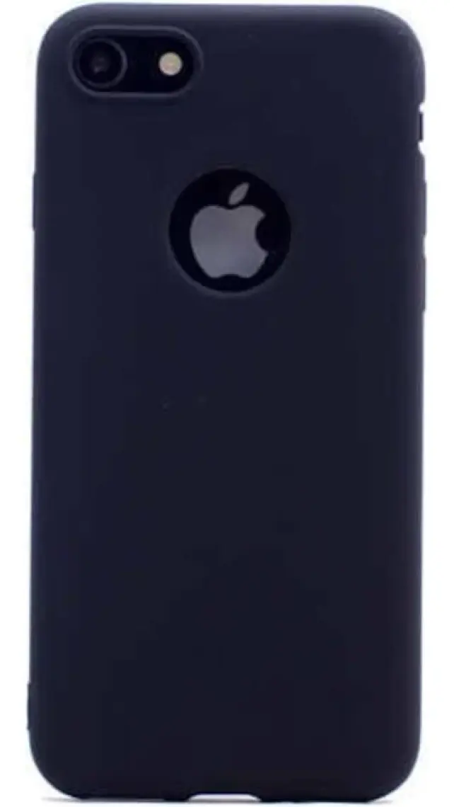 Case 4U Apple iPhone 8 Plus Kılıf Klasik Mat Renkli Yumuşak Premier Silikon Siyah
