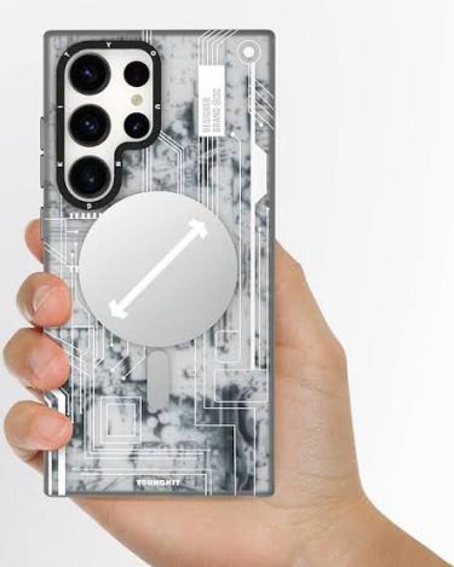 YoungKit Galaxy S24 Ultra Uyumlu Kılıf Magsafe Şarj Özellikli Youngkit Technology Serisi Kapak Beyaz