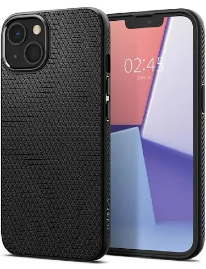 Spigen iPhone 13 Kılıf Liquid Air Matte Black - ACS03519