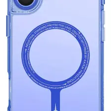 Skinarma iPhone 16 Uyumlu Kılıf Skinarma Şeffaf Airbag Tasarımlı Magsafe Şarj Özellikli Saido Kapak Mavi