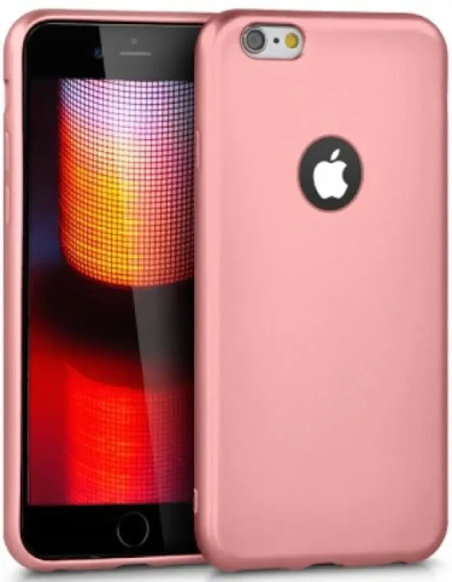 Case 4U Apple iPhone 6 Kılıf Klasik Mat Renkli Yumuşak Premier Silikon Rose Gold