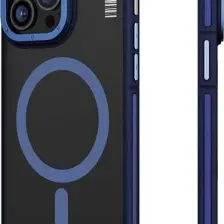 YoungKit iPhone 15 Pro Uyumlu Kılıf Magsafe Şarj Özellikli Youngkit Rock Sand Serisi Kapak Mavi