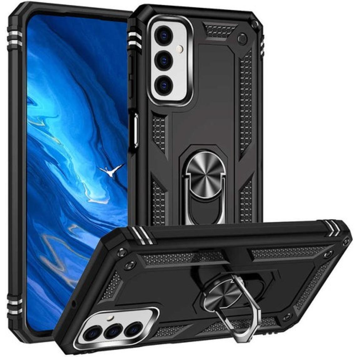 CoverZone Galaxy M23 ile Uyumlu Kılıf Shockprof Yüzük Tutuculu Vega Siyah