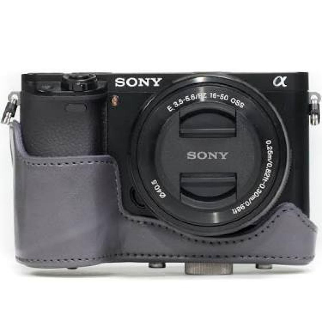 MegaGear Sony Alpha A6000 A6300(16-50mm) Suni Deri Kamera Çantası