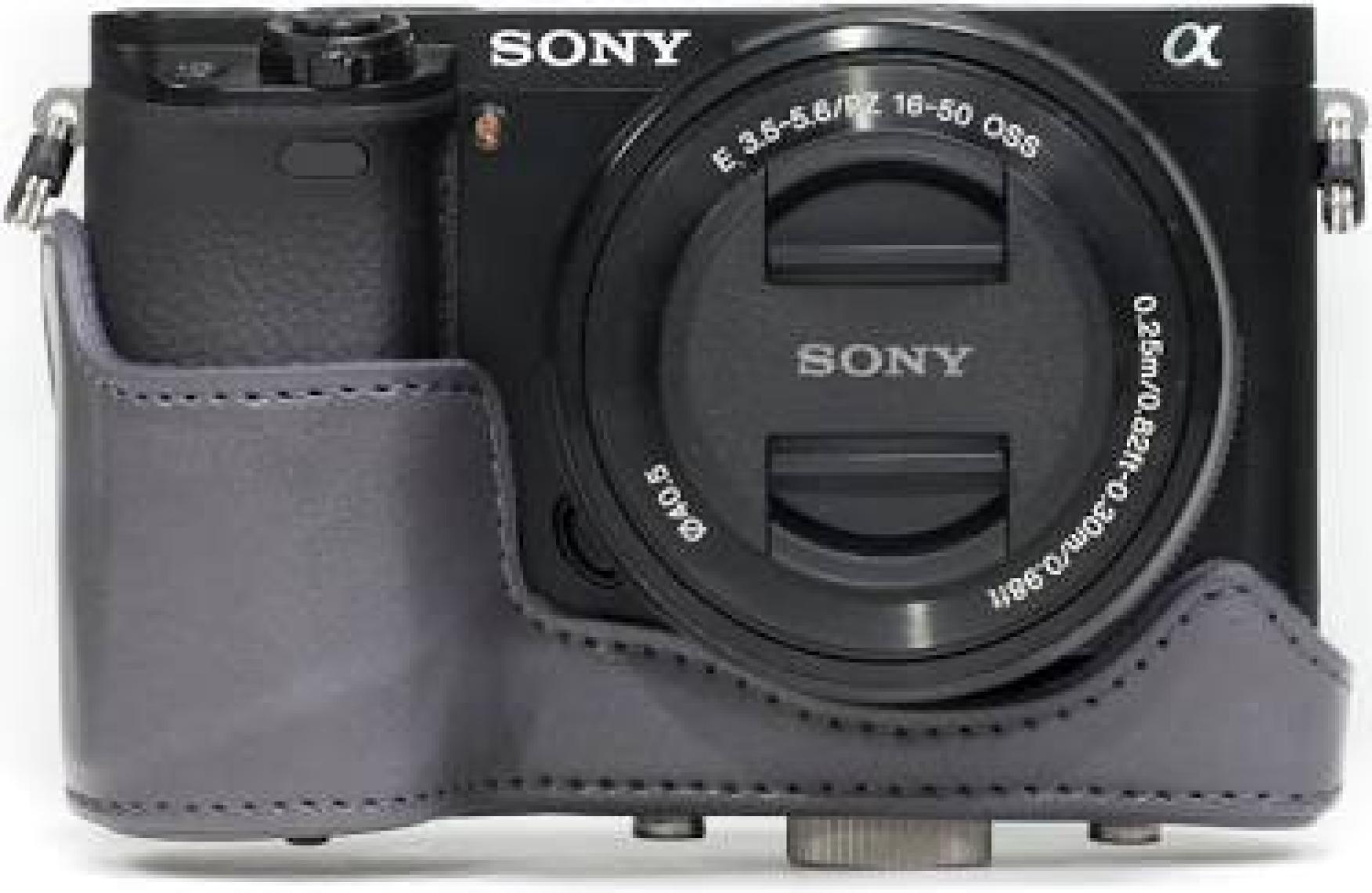 MegaGear Sony Alpha A6000 A6300(16-50mm) Suni Deri Kamera Çantası