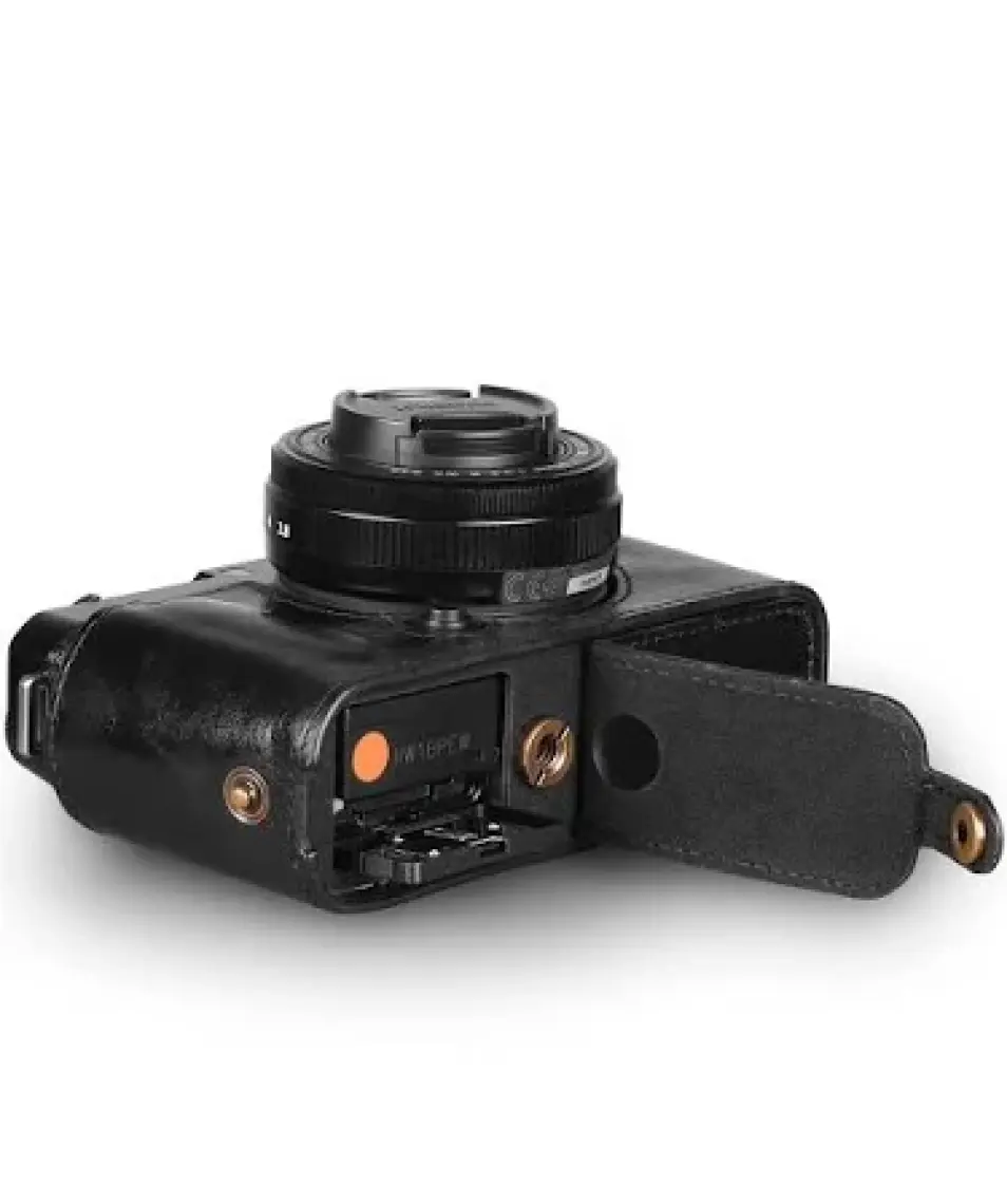 Megagear Fujifilm X-E4 Gerçek Deri Yarım Kamera Çantası