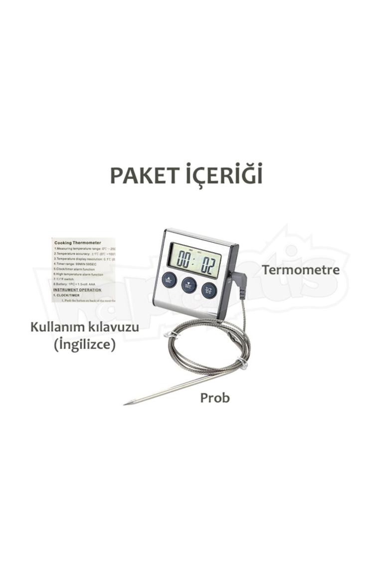 Bnj-24 Dijital Alarmlı Saplamalı Termometre Zamanlayıcı