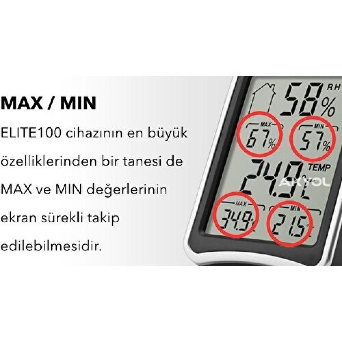 Loyka ELITE-100 Ortam Sıcaklık ve Nem Ölçer Max Mın